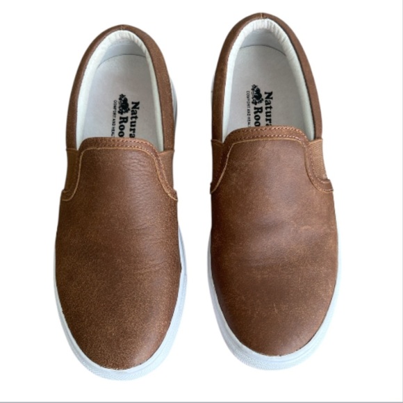 Roots Tan Leather Slip On Shoes Women’s Size 5.5 - Picture 1 of 16